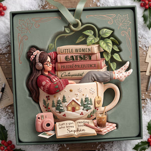 Just A Girl Lost In Books Ornament - Personalized Gifts For Book Lovers 05TTTA180926-Homacus