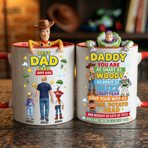 Best Dad Ever Cartoon Coffee Accent Mug - Personalized Gifts For Father's Day Coffee Mug 01HUDT250526