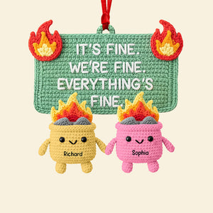 Funny Fire Meme Christmas Ornament - Personalized Gifts For Coworkers 03naqn190825 - Ornament - GoDuckee