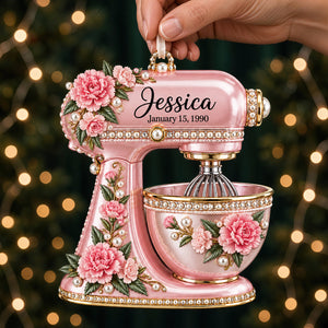 Birth Month Flower Baking Mixer Ornament - Personalized Christmas Gifts For Baking Lovers 02qhdt120926