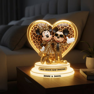 Leopard Wild Hearts Light Box - Personalized Gift For Couples 05PGLU281125