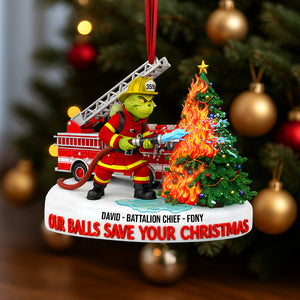 Personalized Gifts For Christmas, Firefighter Acrylic Ornament 02qhtn120925