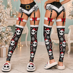Naughty Spooky Christmas Leggings - Personalized Gifts For Her 02tydt211026
