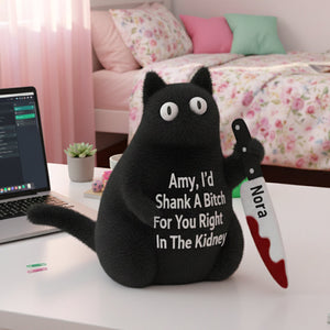 Personalized Funny Gifts For Bestie Black Cat Pillow 01natn191125
