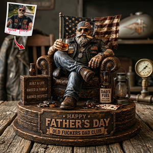 Old Biker Dad Acrylic Plaque Custom Photo Gifts For Dad 02TOTA240426