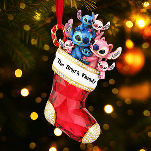 Stocking Family Ornament - Personalized Gifts For Family Christmas Ornament 01OHTA260925