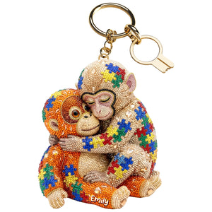 Autism Monkey Punch Keychain - Personalized Gift For Autism Mom 05naqn140326