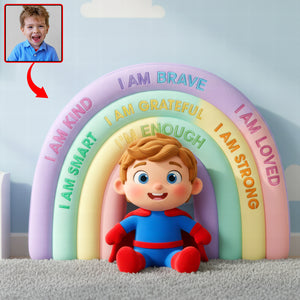 Positive Affirmations Rainbow Custom Shape Pillow - Custom Photo Gifts For Kids 04NAQN111125