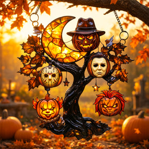 Spooky Halloween Pumpkin Tree Suncatcher Ornament 02PGDT200826