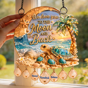 Mother Turtle And Baby Suncatcher - Personalized Gifts For Mom 06TOMG200326