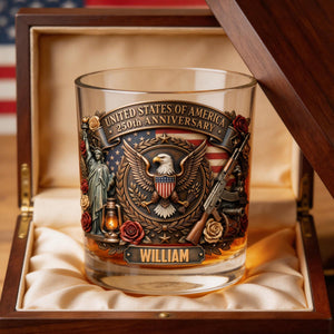 250th Anniversary USA 11oz Round Glass - Personalized Gifts For Patriots 03tymg200326
