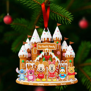 Gingerbread Family Castle Ornament - Personalized Christmas Gifts For Family 05NALU160825