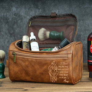 Personalized Gifts For Him Leather Toiletry Bag 01pgtn041225 - Toiletry Bag - GoDuckee