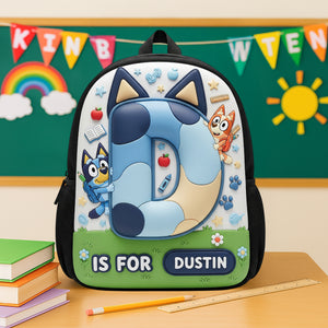 Cute Cartoon Initial Letter Alphabet School Bag Personalized Gifts For Kids 03QHDT060825