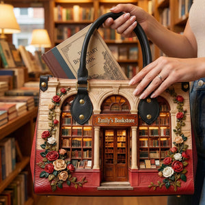 Book Store Theme Leather Bag - Personalized Gifts For Book Lover Leather Bag 02NALU060226