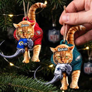 Invincible Badass Cat Ornament, Personalized Gifts For Sport Lovers 04qhta201026