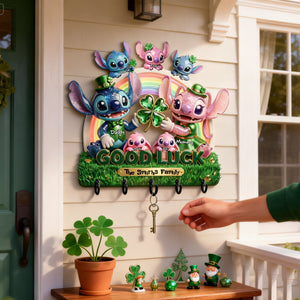 Lucky Family Acrylic Key Hanger - Personalized Gifts For St Patrick's Day 02PALU230226