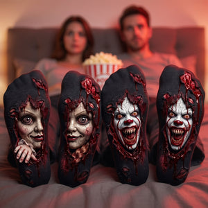 Horror Villain Character Socks - Personalized Gift For Horror Lovers 03HUTA011026