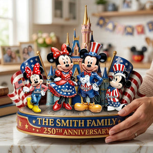 Cute Characters Celebrated America 250th Anniversary Acrylic Plaque - Personalized Gifts For Family 04tylu200326