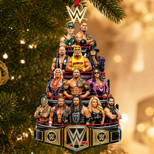Legends Christmas Tree Acrylic Ornament, Personalized Gifts For Wrestling Lovers 04qhdt180826