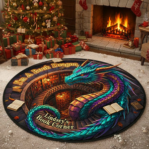 Personalized Gifts For Book Lovers Dragon Quilted Round Mat 02hutn071025