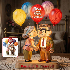 Kissing Old Couple Acrylic Light Box - Personalized Gifts For Couple 02namg080126