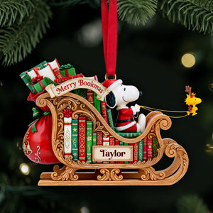 Reading Joy Sleigh Ornament - Personalized Gift For Book Lovers 03KILU291025