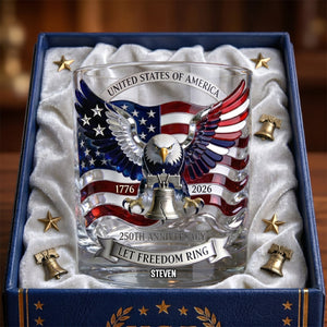 American Eagle Bring Liberty Bell Drinking Glass - Personalized Gifts For Patriots 04qhdh060626