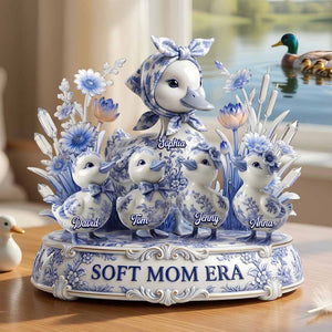 Toile De Jouy Duck Mom Acrylic Plaque - Personalized Gifts For Mother's Day Plaque 04PADT270426