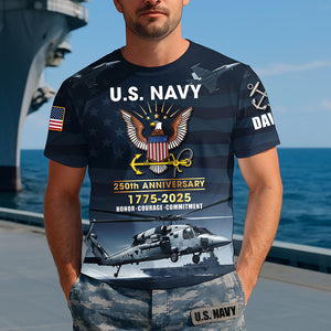 Military 3D Shirt – Personalized 250th Anniversary Gift for Soldiers 03naqn030725
