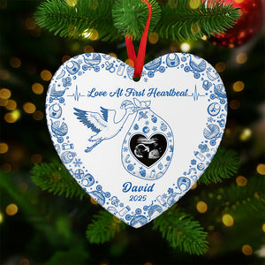 Personalized Christmas Gifts For Pregnant Women Heart Ceramic Ornament 03kita170925