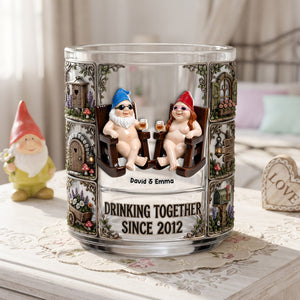 Growing Old Together Round Glass - Personalized Gifts For Couple 04ohlu310726