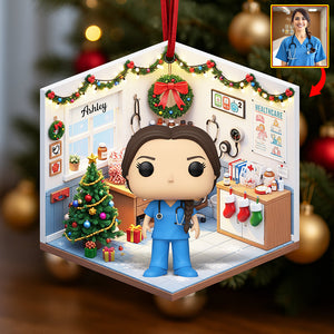 Cute Nurse Christmas Ornament - Custom Photo Gifts For Nurse 05pgqn060925