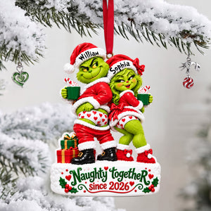 Furry Naughty Couple Ornament - Personalized Christmas Gifts For Couples 04tolu191026