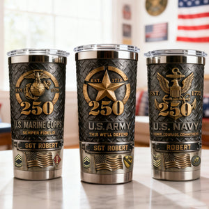 Proud American Veteran Tumbler, Personalized Gifts For Veteran 03qhtn130226