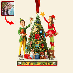 Romantic Holiday Christmas Ornament - Custom Photo Gifts For Couple 02huqn101025