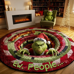 Grumpy Green Monster Quilted Round Mat - Personalized Gifts For Movie Lovers 05TGLU300925