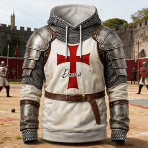 Knights Templar & Jesus 3D Hoodie - Personalized Gifts For Christians Warrior 01hutn271225