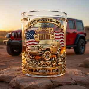 250th Anniversary Of The USA Offroad Car 11oz Round Glass - Personalized Gifts For Car Lover Patriots 05qhqn230526