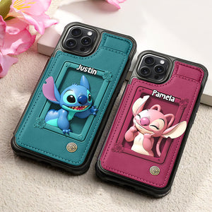 Couple Leather Flip Wallet Phone Case - Personalized Gift For Couple 02PGMG140825