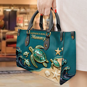 Turtle Mom Leather Bag - Personalized Mothers Day Gifts 01NADT230226