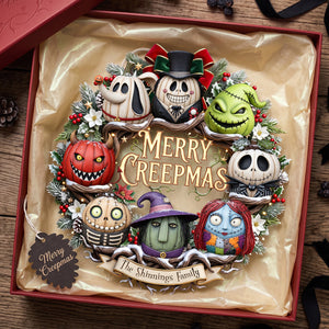 Merry Creepmas Wreath Acrylic Sign - Personalized Christmas Gifts 02pata110826