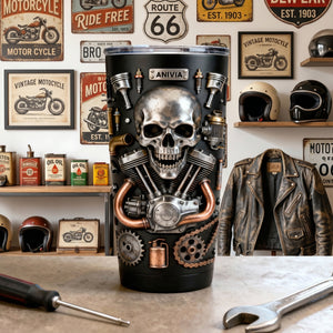 Skull Tumbler - Personalized Gifts For Bikers 03TOTN291225