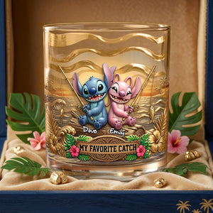 My Favorite Catch Round Glass - Personalized Gifts For Couple 05tydh080626