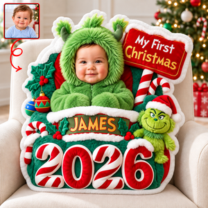 Baby First Christmas Custom Photo Pillow - Personalized Gifts For Christmas 05pgqn151026