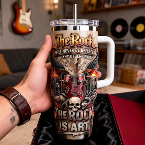 Rock Vibes Skull Music 40oz Tumbler - Personalized Gifts For Rock Lover Tumbler 02PAMG190326