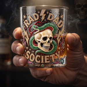 Bold Badass Dad Round Glass - Personalized Gift For Dads 06TYDT080526 - Glass - GoDuckee