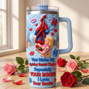 Chaos In Love 40oz Tumbler With Handle - Personalized Gifts For Couples 02huqn020726