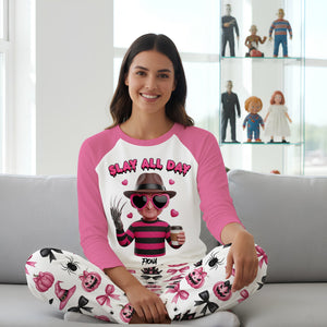 Cute Horror Slasher Pajama - Personalized Gifts For Horror Lovers 05PGLU060925