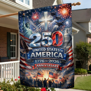 USA 250th Anniversary House Flag - Personalized Gifts For Patriots 03hudt260226